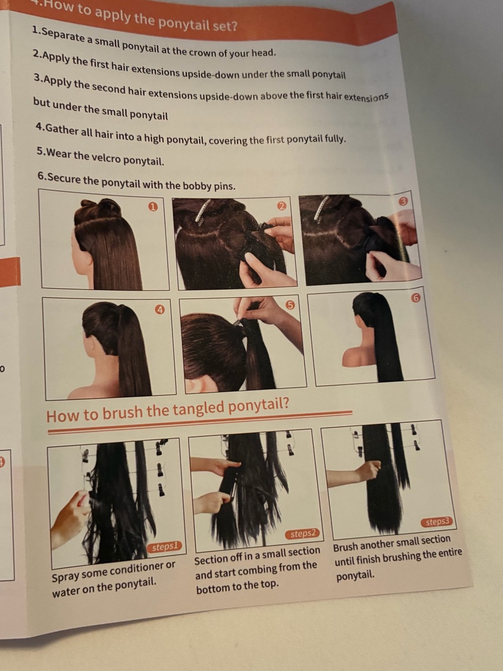 14” Long Wavy Claw Style Ponytail Extension - Brown with Blonde Highlights - Picture 8 of 8